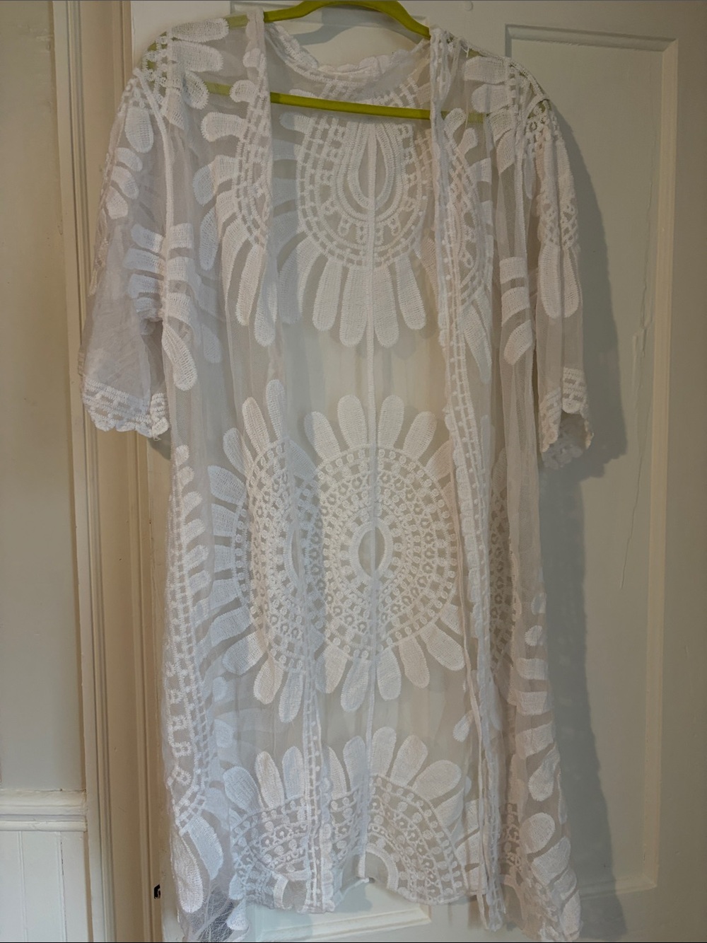 Zara White Crochet Lace Swim Coverup